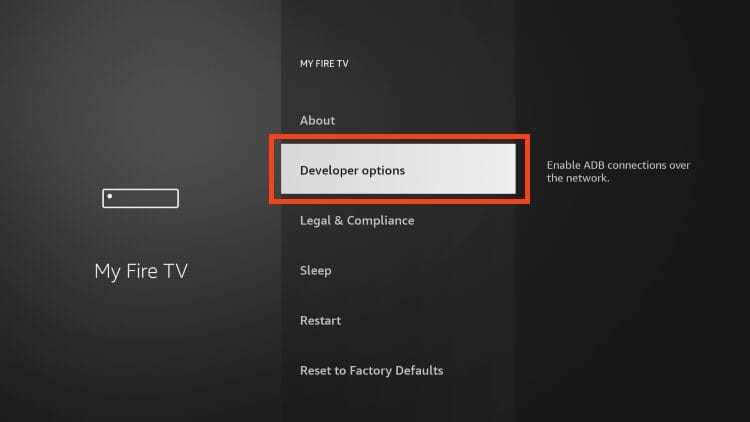 go back and select developer options
