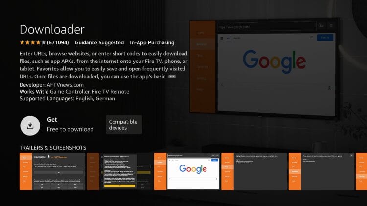 Install Downloader to jailbreak firestick or Fire TV