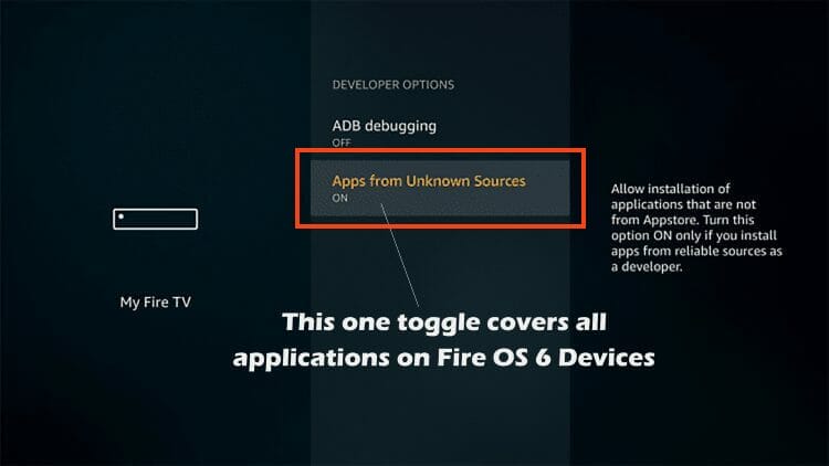 click the toggle to enable unknown sources if you do not see developer options