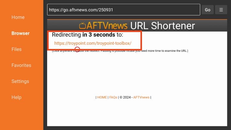 wait for the page to redirect