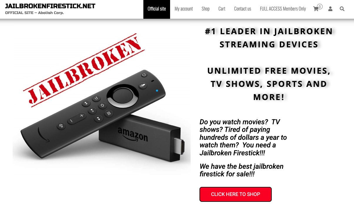 Shady Website Selling 'Jailbroken' Firesticks