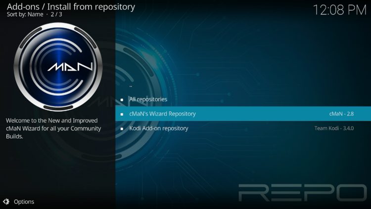 Click cMaN's Wizard Repository