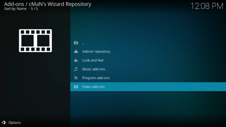 Scroll down and select Video add-ons