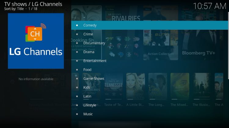 You have successfully installed the LG Channels add-on!