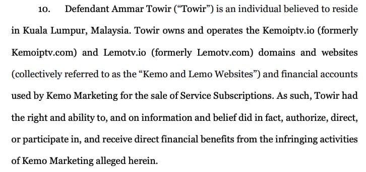 Defendant Details from Lawsuit Document