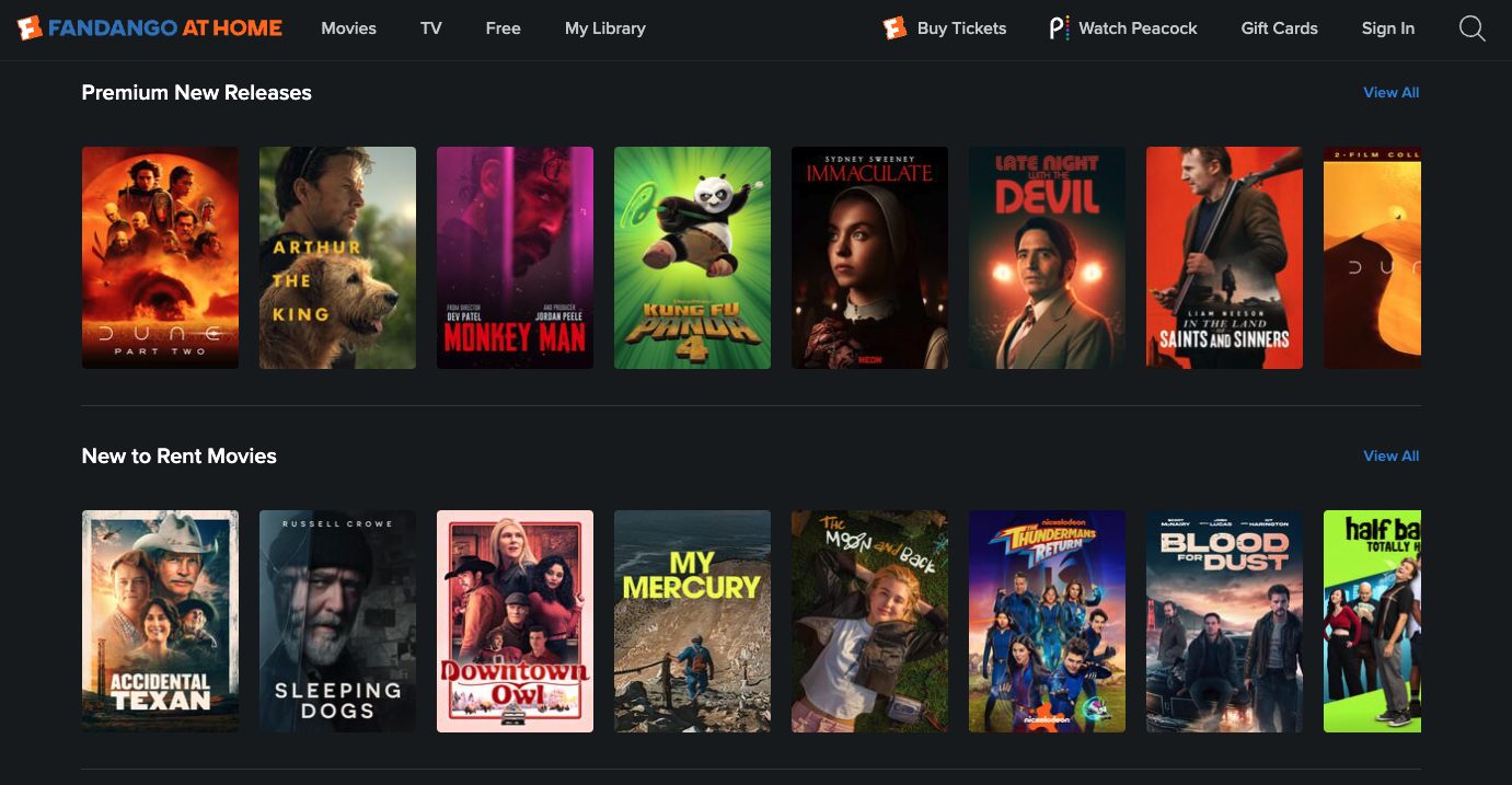 Fandango At Home Website