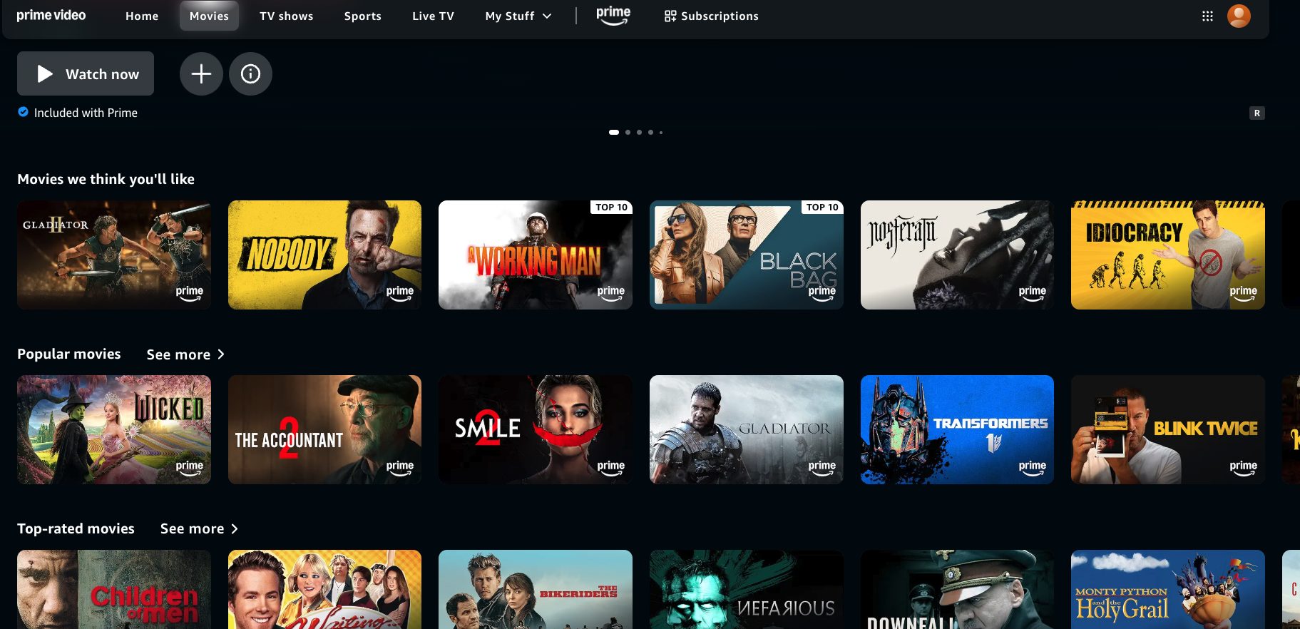 Amazon Prime Video Website