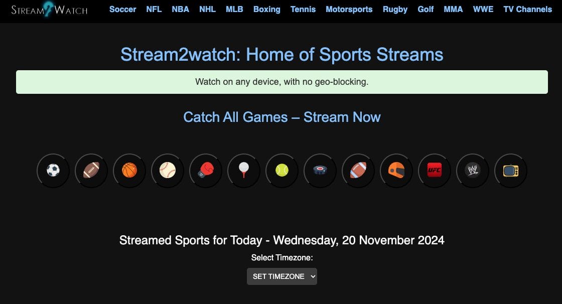 Original Stream2Watch Website