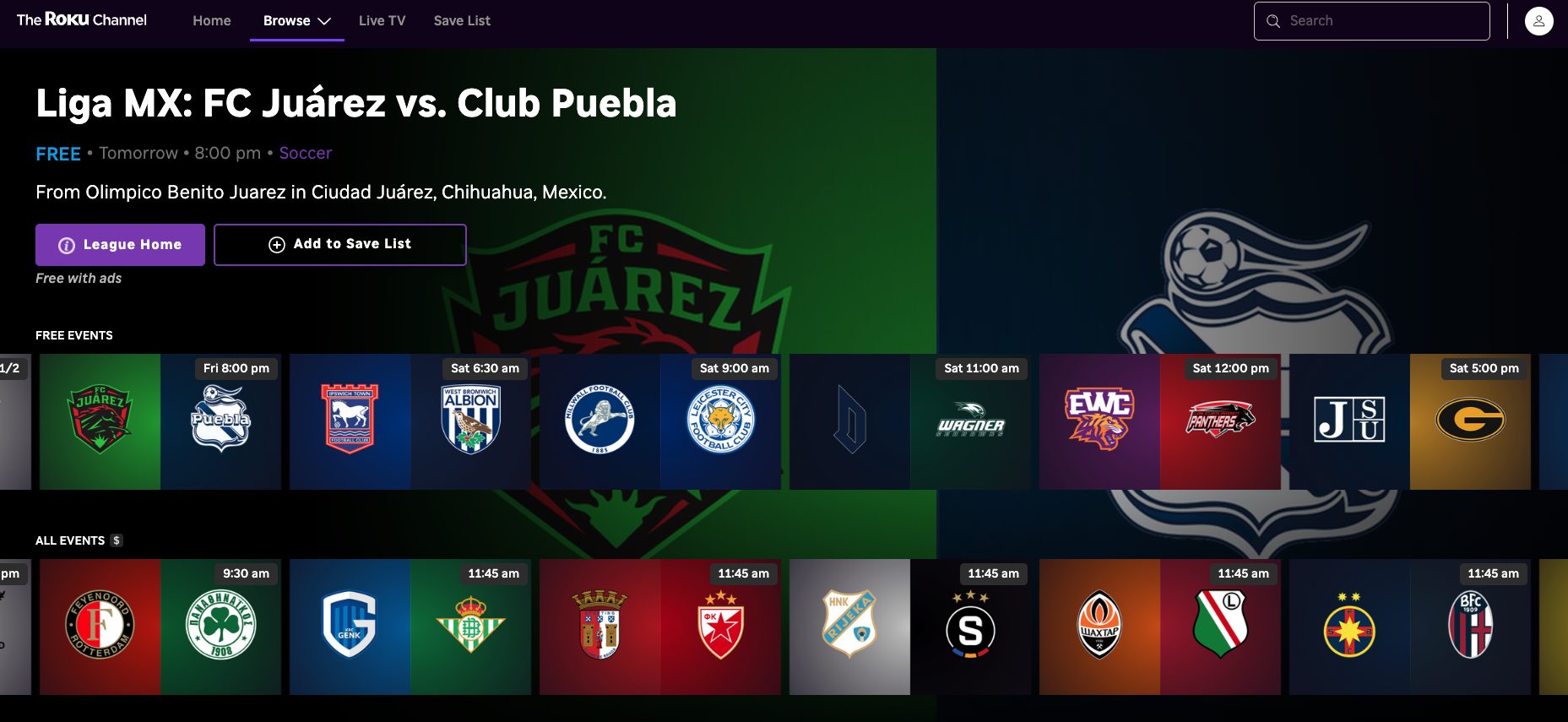 The Roku Channel Website