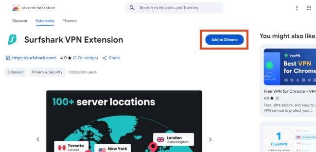 click add chrome extension