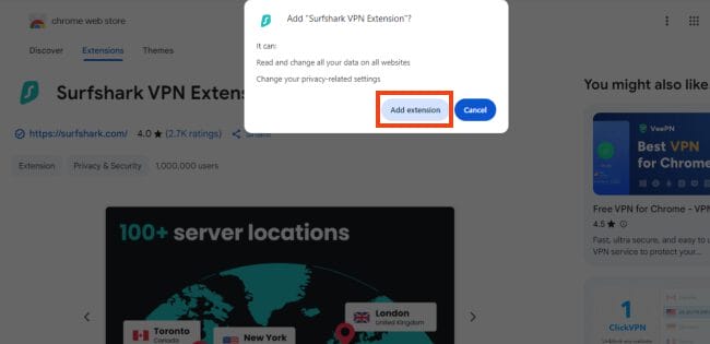 select add extension