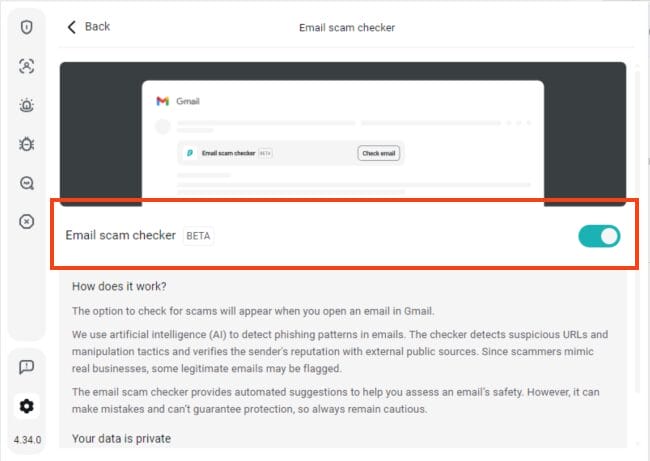 click to turn the toggle on