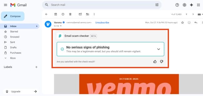 email scam checker report
