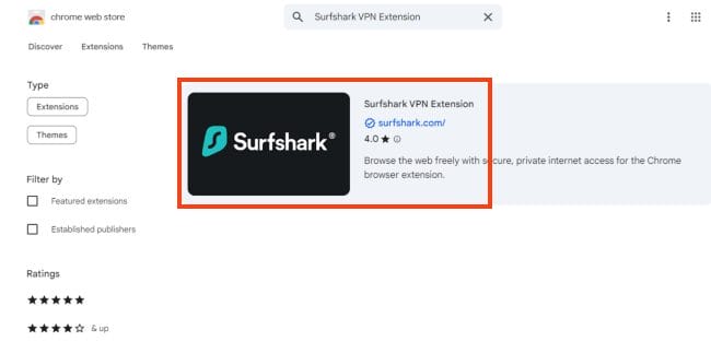 install surfshark browser extension