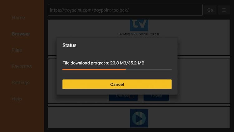 Wait a few seconds for the file to download.