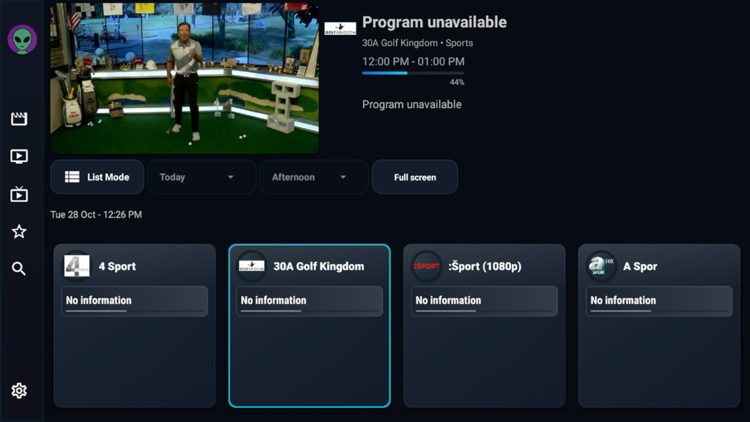 Browsing Channels in Grid Mode