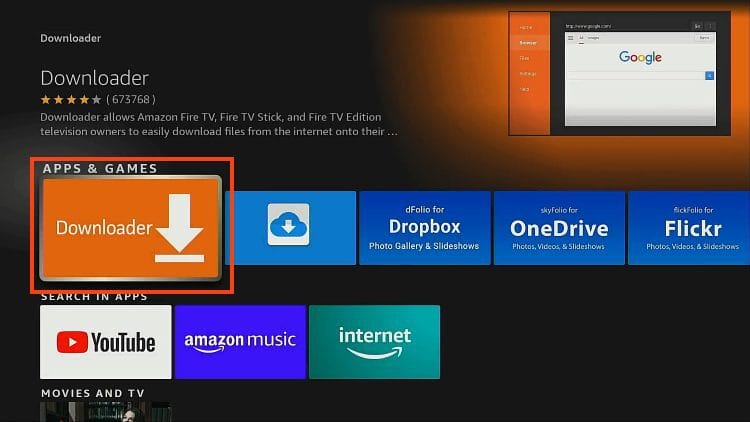 First install the Downloader App on your device.