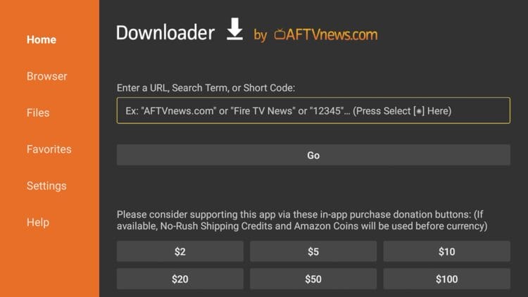 Launch Downloader and click the search box.