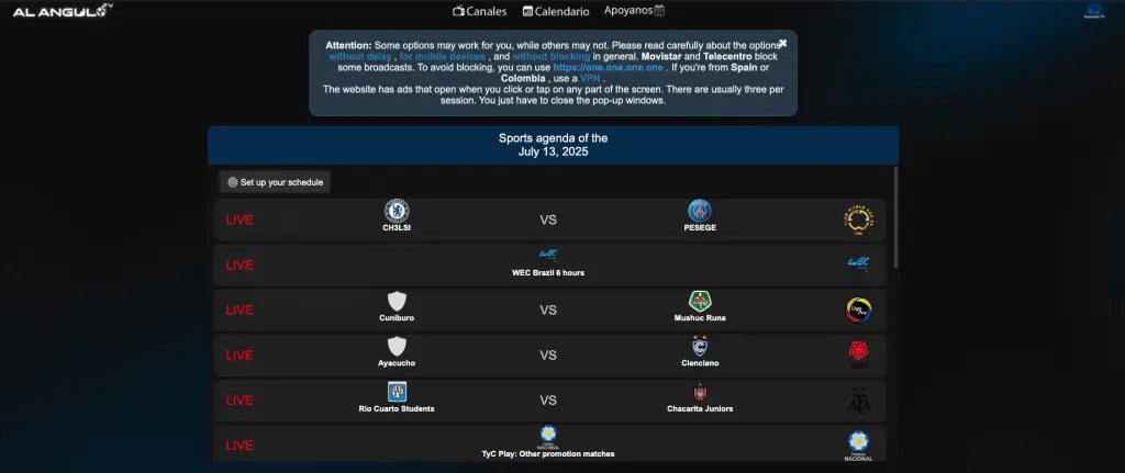 Al Ángulo TV Website