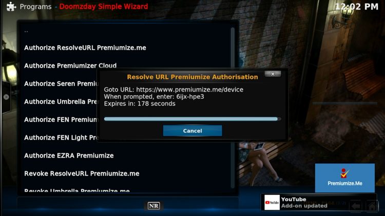 An authorization code will appear. Write this down for the next step.