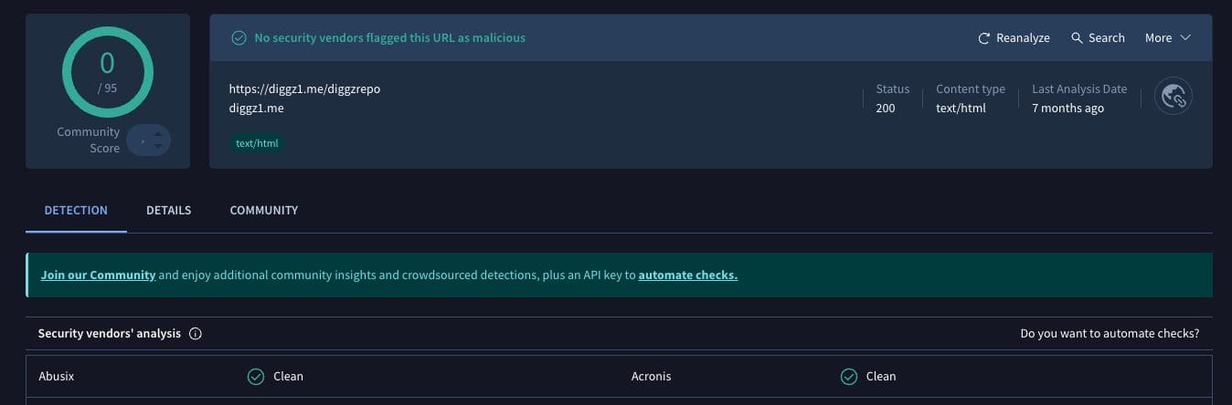 Kodi Build VirusTotal Scan