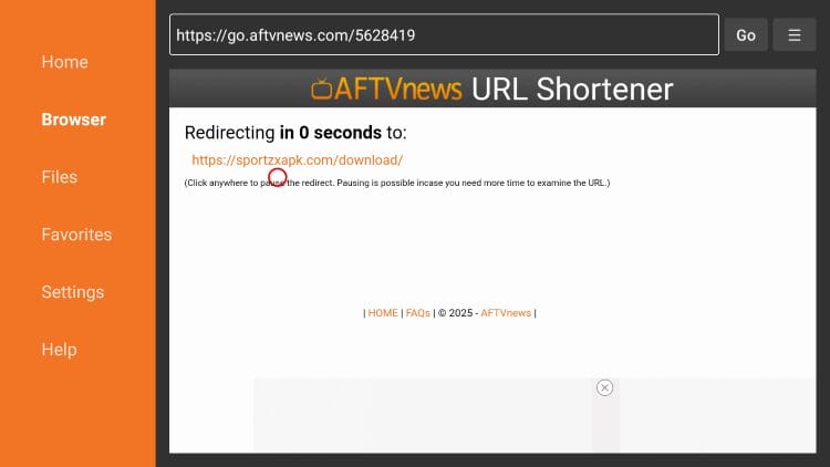wait for the redirect page to load