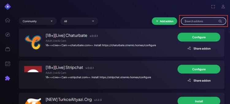 click the search box