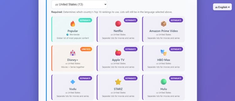 choose your streaming platforms