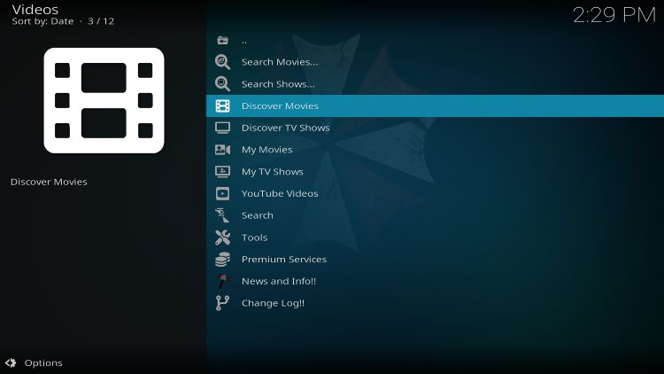 umbrella kodi addon home screen