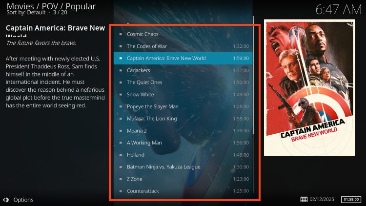 select media you want to play via kodi addon