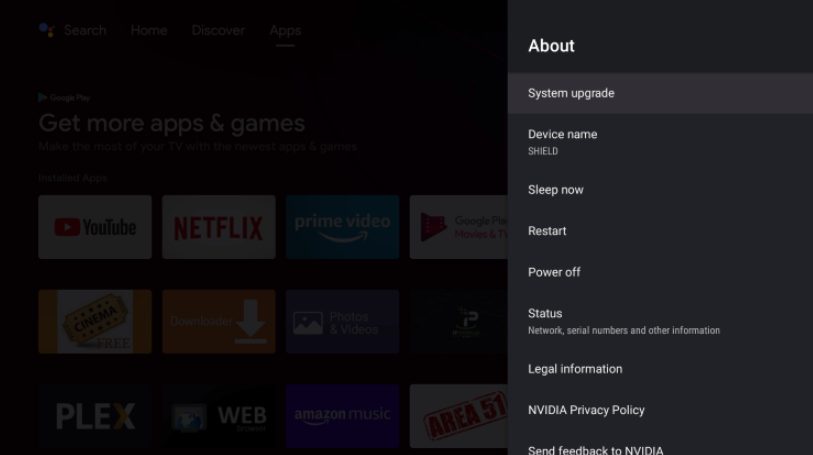 Choose System upgrade.