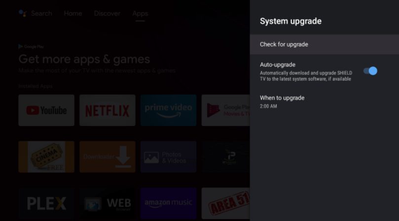 Click Check for upgrade.