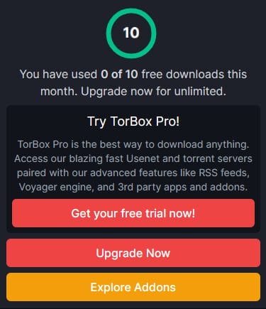 TorBox free trial