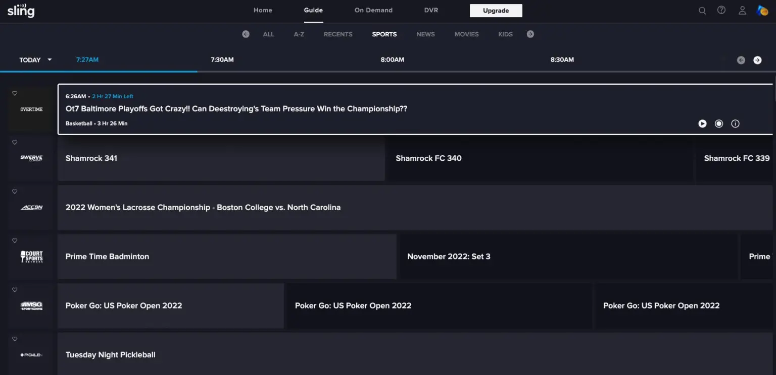 Sling Freestream Website