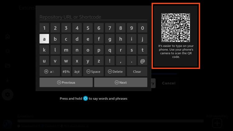 use provided qr code to launch fire tv app