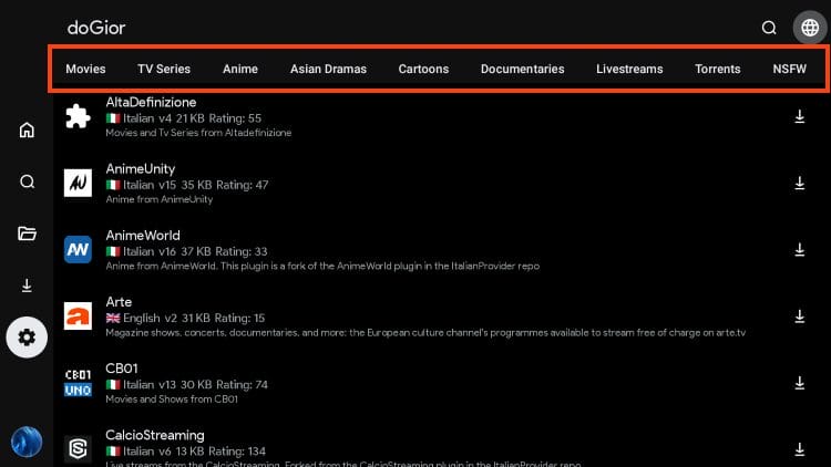 you are now within the cloudstream repo with extensions available