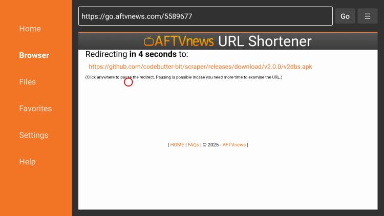 wait for the page to redirect