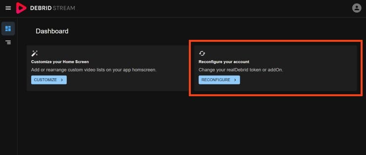reconfigure your account