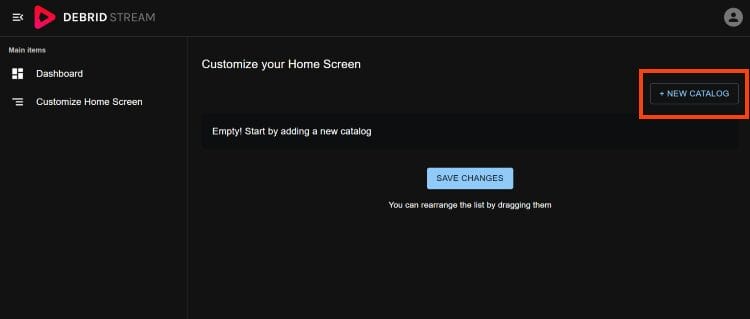 click add new catalog