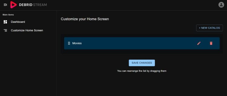 debrid stream category