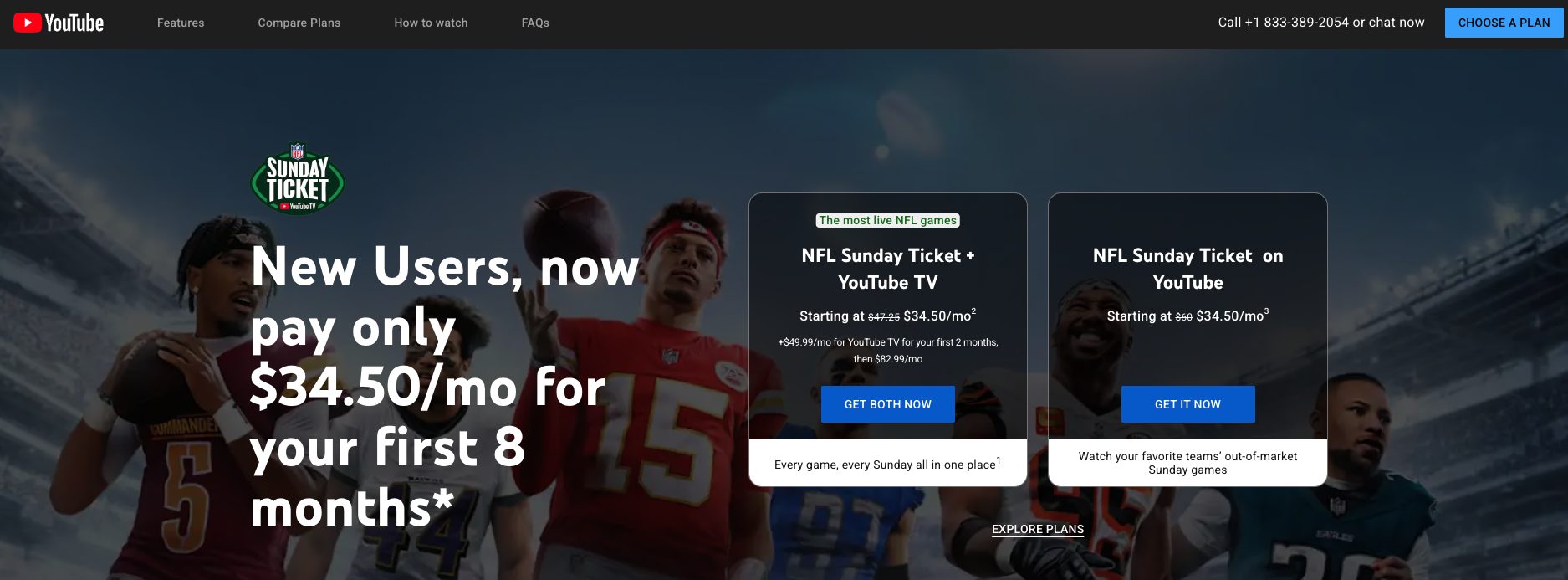 YouTube TV Website