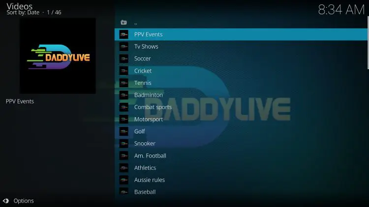 Kodi Sports Addon for NFL
