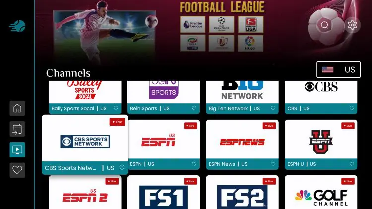 Free Live TV App for NFL