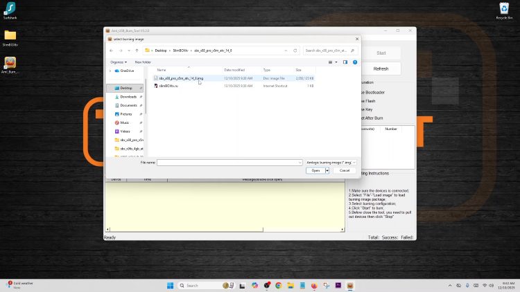 Import SlimBOXtv .img firmware file