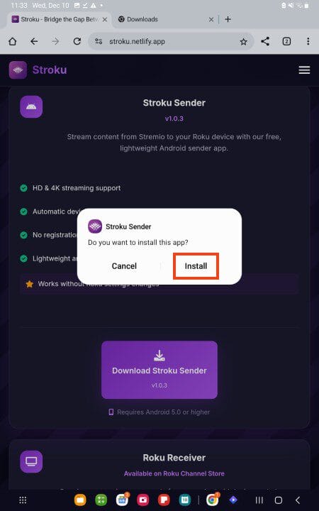 select install stroku