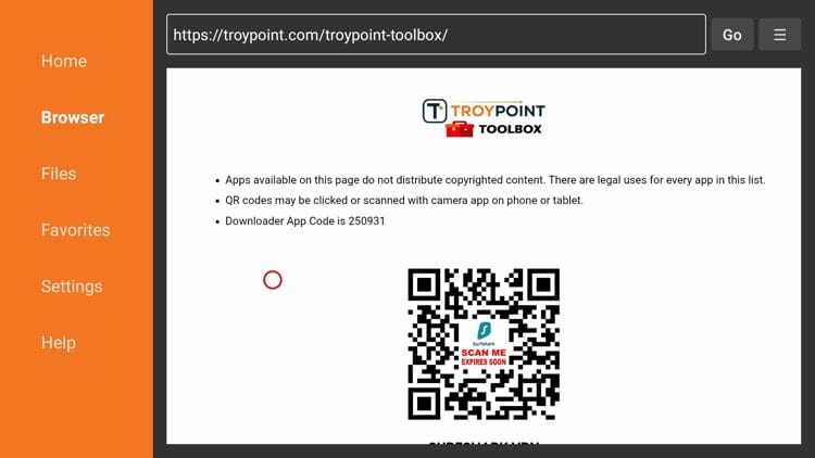 You are now presented with the TROYPOINT Toolbox home screen.