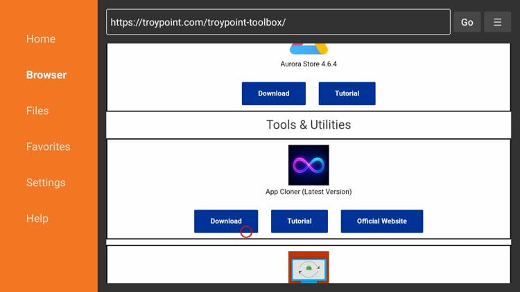 Scroll down and locate App Cloner under Tools & Utilities. Click Download.