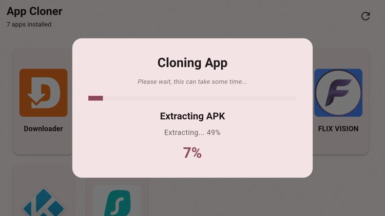 Then wait a minute or two until while your app is being cloned.