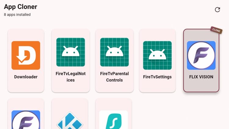 You will notice your newly cloned app shows a "Clone" message.
