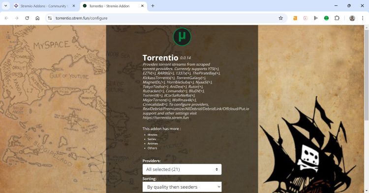 Torrentio Addon Torrent Providers